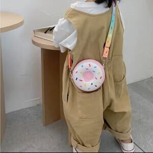 Girls Donut Zipper Coin Purse Wallet Shoulder Bag